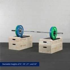 Stackable Wood Jerk Blocks With Silencer Pad -sports advantage shop 401089 04