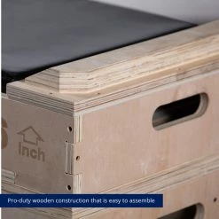 Stackable Wood Jerk Blocks With Silencer Pad -sports advantage shop 401089 06