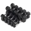5 LB - 50 LB Pairs Rubber Hex Dumbbells -sports advantage shop 421197 01