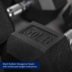 5 LB - 50 LB Pairs Rubber Hex Dumbbells -sports advantage shop 421197 06