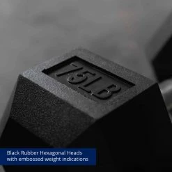 55 LB - 100 LB Pairs Rubber Hex Dumbbells -sports advantage shop 421198 06
