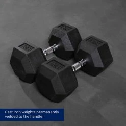 55 LB - 100 LB Pairs Rubber Hex Dumbbells -sports advantage shop 421198 07