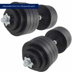 200 LB Set Adjustable Cast-Iron Dumbbells -sports advantage shop 423013 04