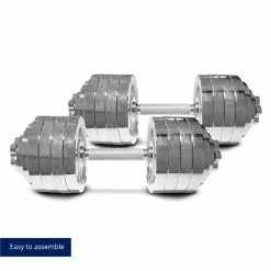52.5 LB Set Adjustable Chrome Dumbbells -sports advantage shop 423151 06