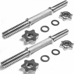 Titan Fitness Pair Adjustable Chrome 14" Thread Dumbbell Handle W/ Lock Collars -sports advantage shop 423163 03