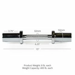 Loadable 15-in Olympic Dumbbell Handle – Pair -sports advantage shop 430044 02